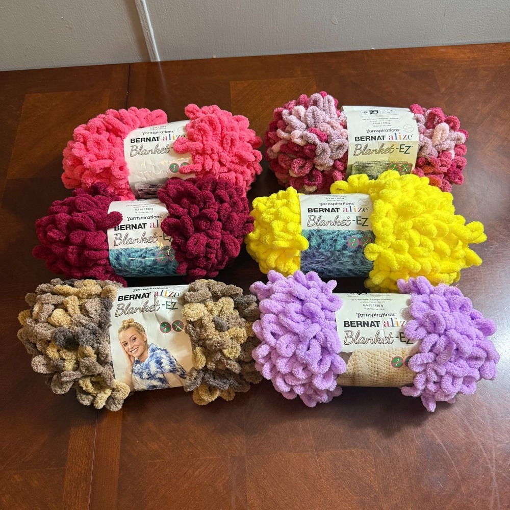 Lot of 6 Bernat  Alize Blanket-EZ Yarnspirations Yarn ‎ - 6.4 0z